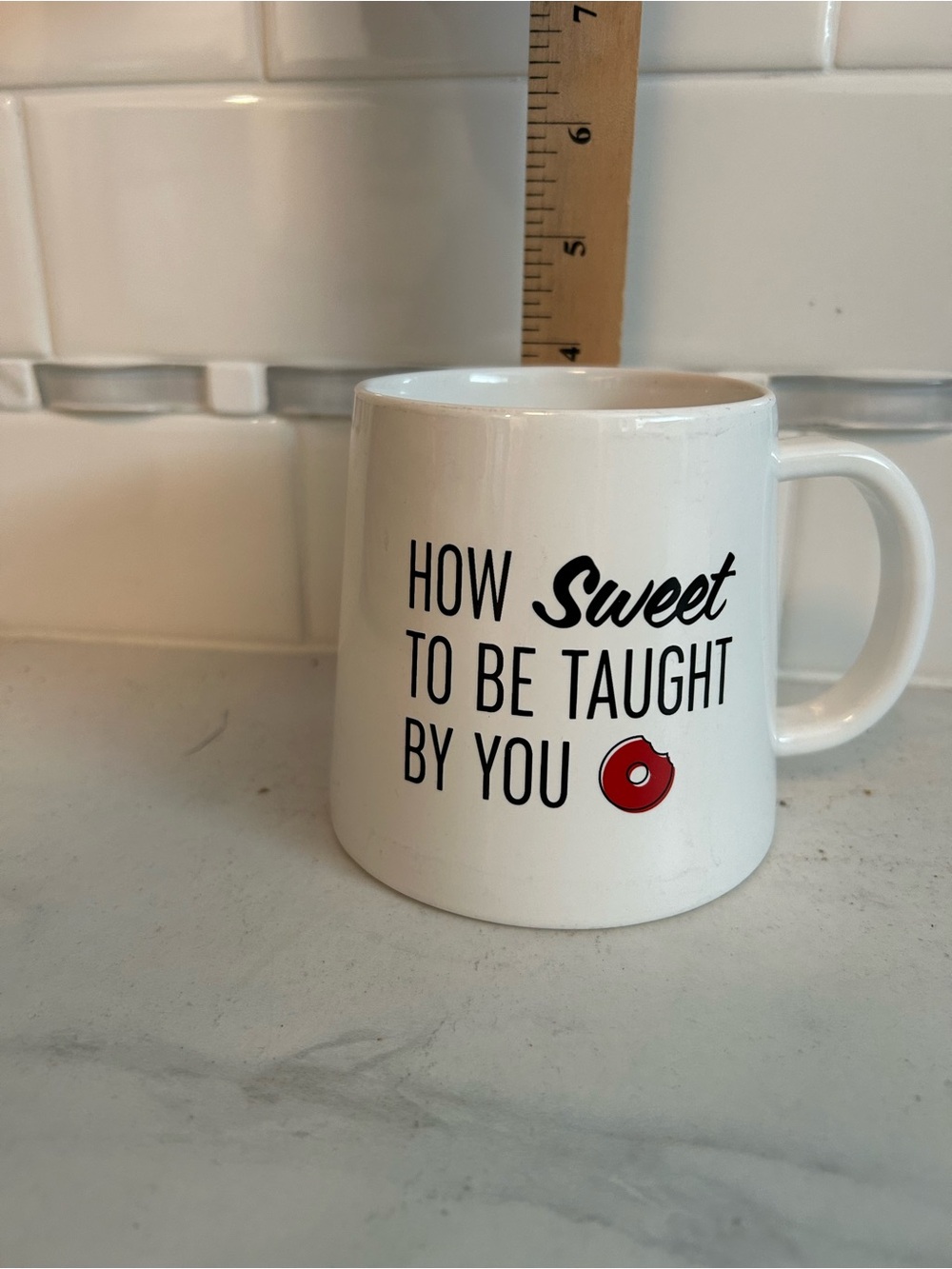 Tim Hortons How Sweet To Be Taught By You &donut image! White Ceramic Mug